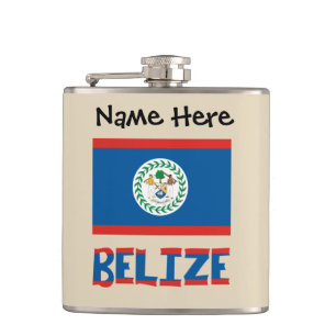Belize Belizeaner Flagge Personalisiert Flachmann