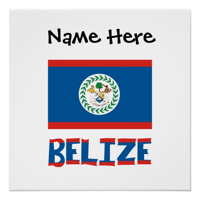 Belize Belizer Flagge Personalisiert Poster (Vorderseite)