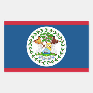 Belize/Belizische Flagge Rechteckiger Aufkleber