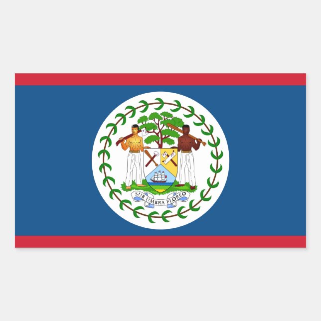 Belize/Belizische Flagge Rechteckiger Aufkleber (Vorderseite)