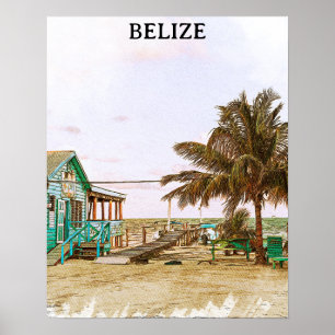 Belize Caribbean Beach Landschaft Poster