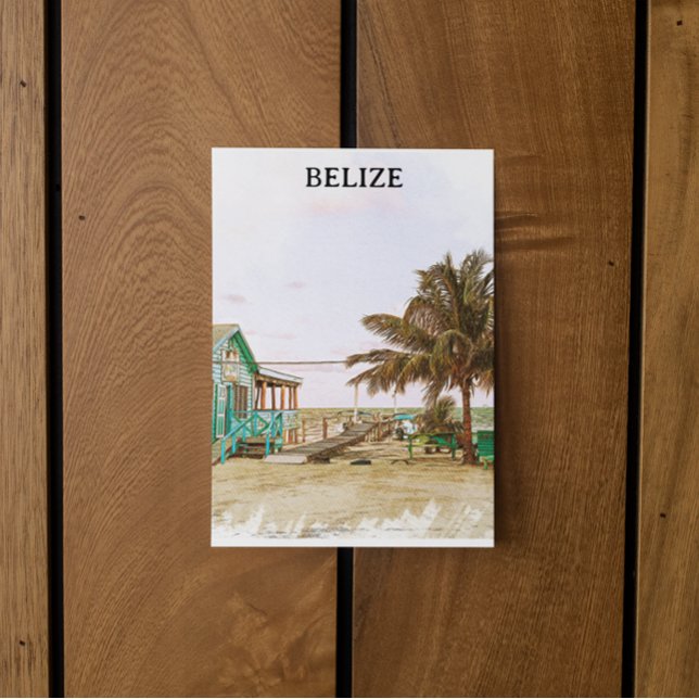 Belize Caribbean Beach Landschaft Postkarte (belize tropical beach postcard)