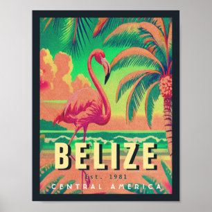 Belize Central America Vintag Tropical 1950s Poster