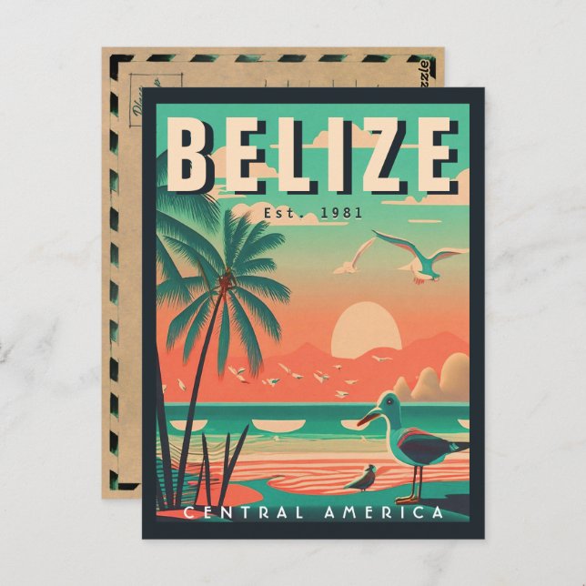 Belize Central America Vintag Tropical 1950s Postkarte (Vorne/Hinten)