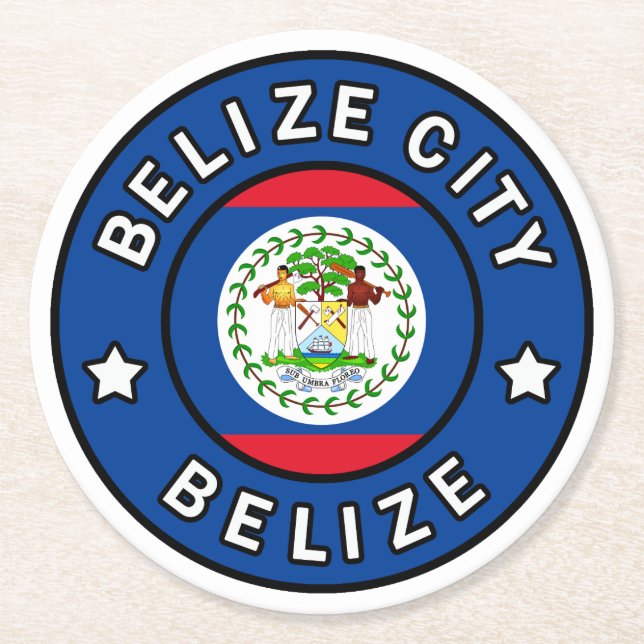 Belize City Belize Runder Pappuntersetzer (Vorderseite)