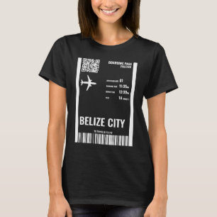 Belize City Boarding Pass Flugticket Reisen T-Shirt