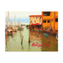 Belize City Hafen Postkarte