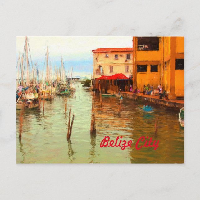 Belize City Hafen Postkarte (Vorderseite)