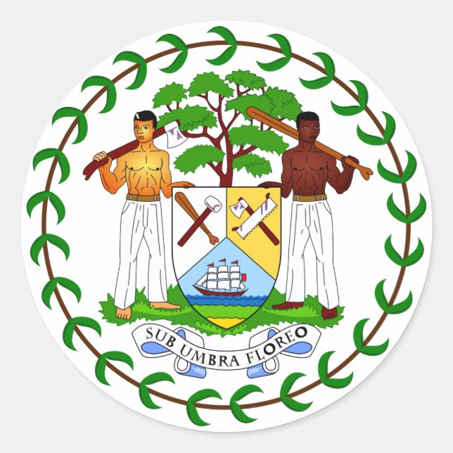 Belize Coat of Arms Aufkleber (Vorderseite)