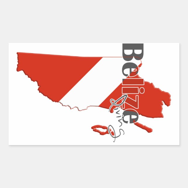 Belize Diving Rechteckiger Aufkleber (Vorderseite)