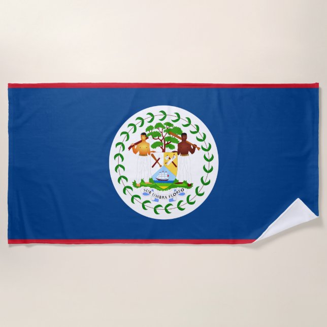 Belize Fahne Beach Handtuch (Vorderseite)