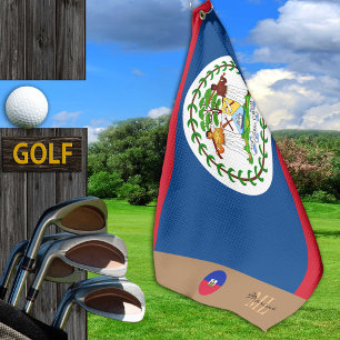 Belize Fahne & Belize mit Monogramm Golfhandtuch