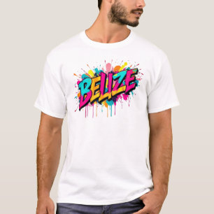 Belize farbenfrohe Graffiti-Ausstattung T-Shirt