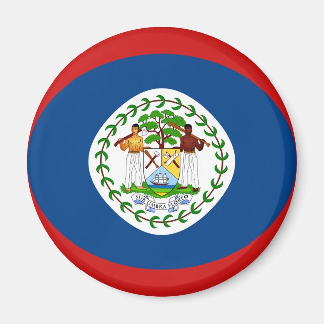 Belize Fisheye Flag Magnet (Vorne)