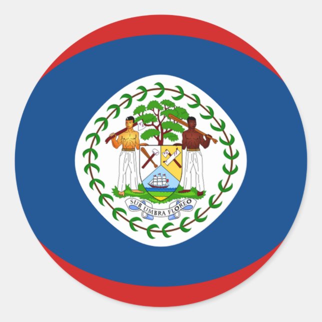 Belize Fisheye Flag Sticker (Vorderseite)
