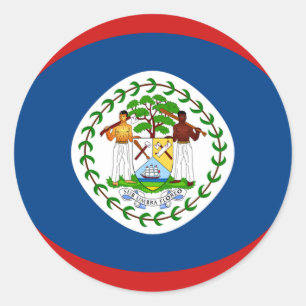 Belize Fisheye Flaggenaufkleber Runder Aufkleber