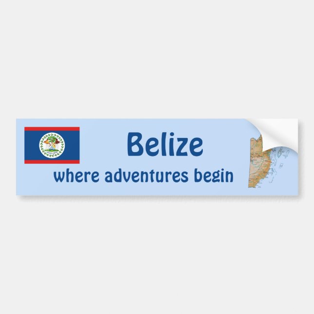 Belize Flag and Map Autoaufkleber (Vorne)