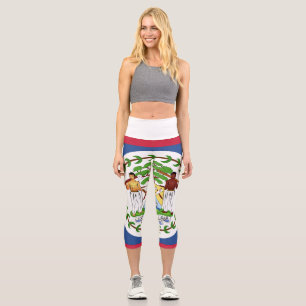 Belize Flag Emblem Capri Leggings