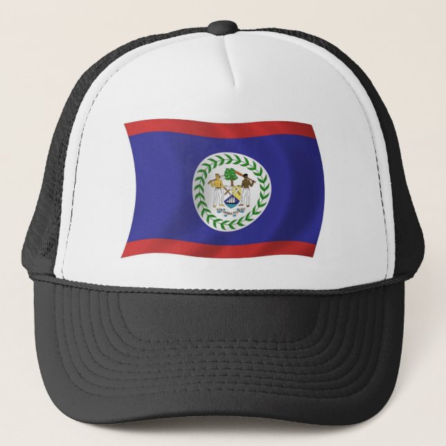 Belize Flag Hat Truckerkappe (Vorderseite)