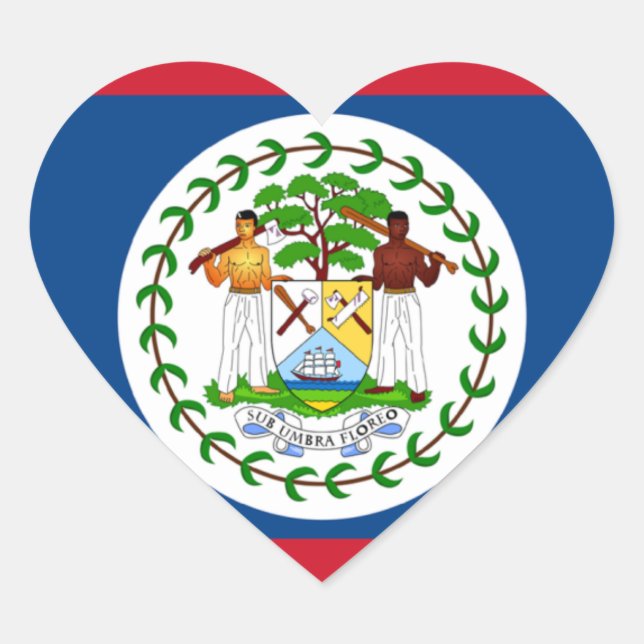 Belize Flag Heftsticker Herz-Aufkleber (Vorderseite)