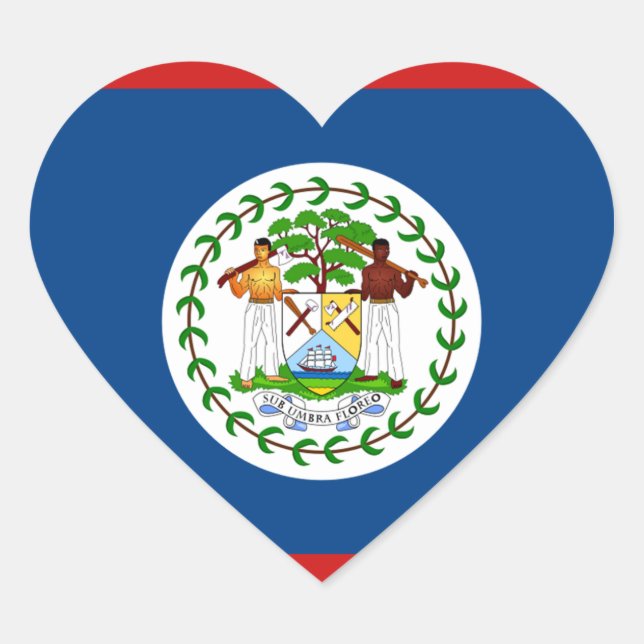 Belize Flag Heftsticker Herz-Aufkleber (Vorderseite)