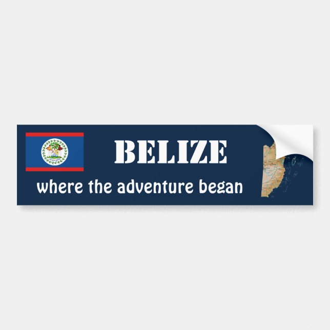 Belize Flag + Map Autoaufkleber (Vorne)