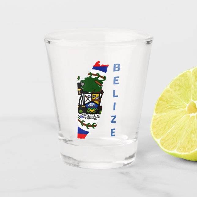 Belize Flag Map Schnapsglas (Vorderseite)