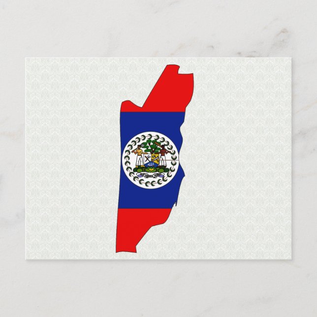 Belize Flag Map Vollgröße Postkarte (Vorderseite)