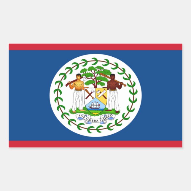 Belize Flag Rectangle Aufkleber (Vorderseite)