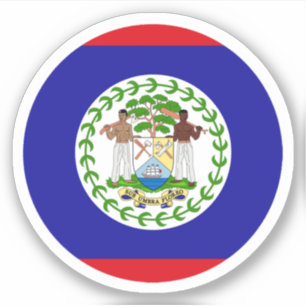 Belize Flag Round Sticker