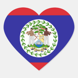 Belize Flag Splendid Patriotic Herz-Aufkleber