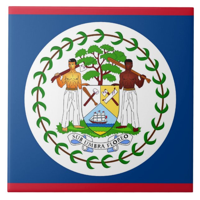 Belize Flag Tile Fliese (Vorderseite)