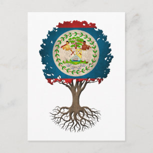 Belize Flag Tree of Life anpassbar Postkarte