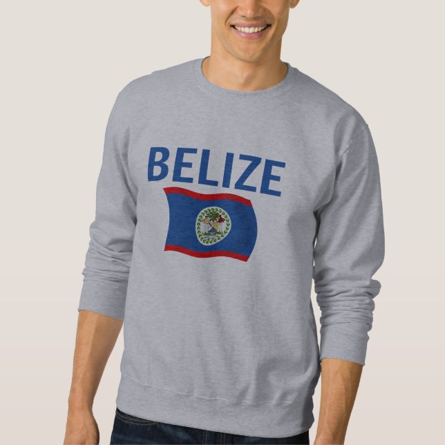 Belize-Flagge 1 (gewellt) Sweatshirt (Vorderseite)