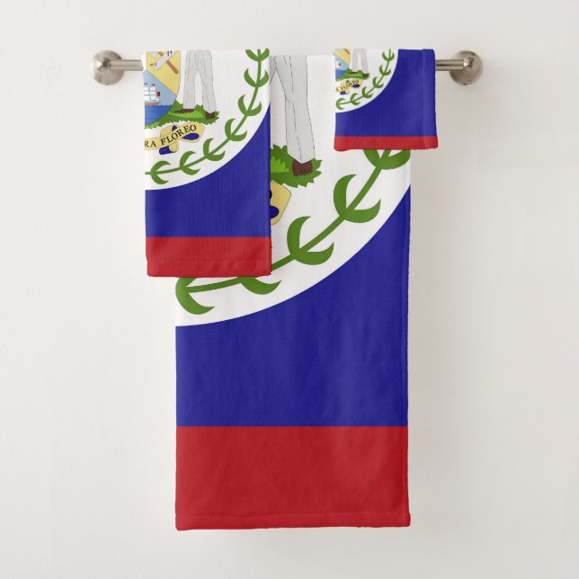 Belize-Flagge Badhandtuch Set (Insitu)