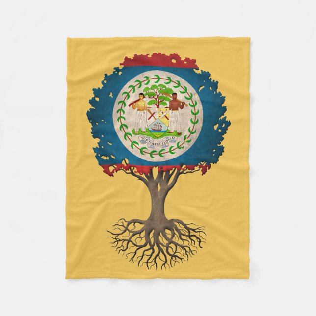 Belize-Flagge Baum des Lebens Anpassbar Fleecedecke (Vorderseite)