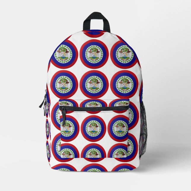 Belize-Flagge Bedruckter Rucksack (Vorderseite)