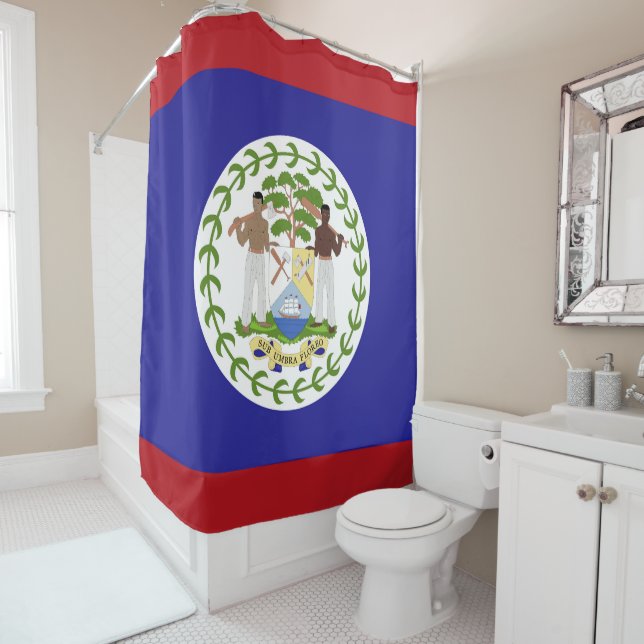 Belize-Flagge Duschvorhang (Beispiel)