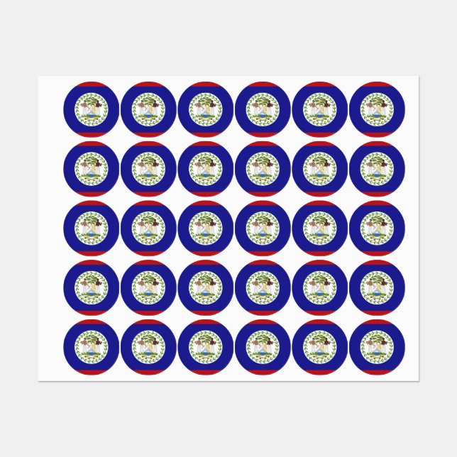 Belize-Flagge Etiketten (Blatt)