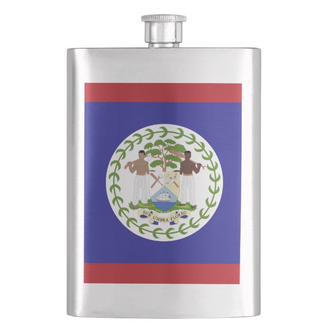 Belize-Flagge Flachmann (Vorderseite)
