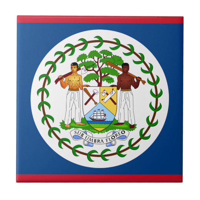 Belize-Flagge Fliese (Vorderseite)