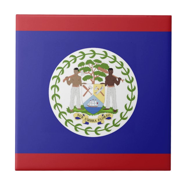 Belize-Flagge Fliese (Vorderseite)