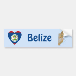 Belize-Flagge Herz + Karte Aufkleber Autoaufkleber