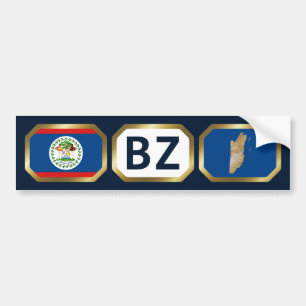 Belize Flagge Karte Code Aufkleber Autoaufkleber