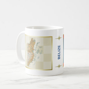 Belize-Flagge + Karten-Tasse Kaffeetasse
