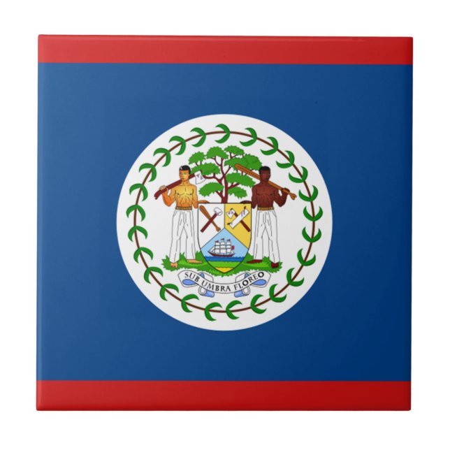 Belize-Flagge Keramikfliese (Vorderseite)