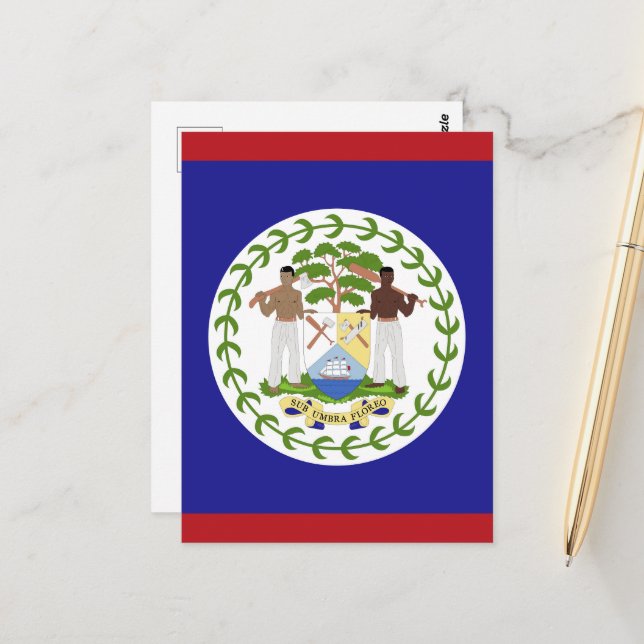 Belize-Flagge Postkarte (Vorderseite/Rückseite Beispiel)