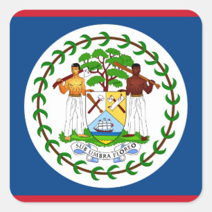 Belize-Flagge Quadratischer Aufkleber