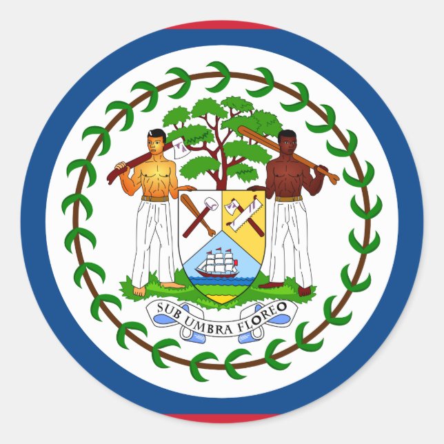 Belize-Flagge Runder Aufkleber (Vorderseite)