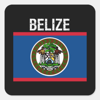 Belize, Flagge von Belize Quadratischer Aufkleber